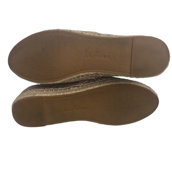 Sam Edelman Kesia Sesame Leather Espadrille Rounded Toe Slip On Loafers Size 9.5 - Picture 6 of 7